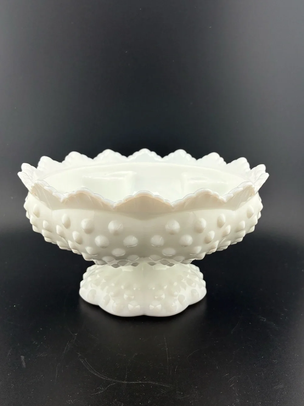 Fenton White Hobnail‎ Milk Glass candle holder